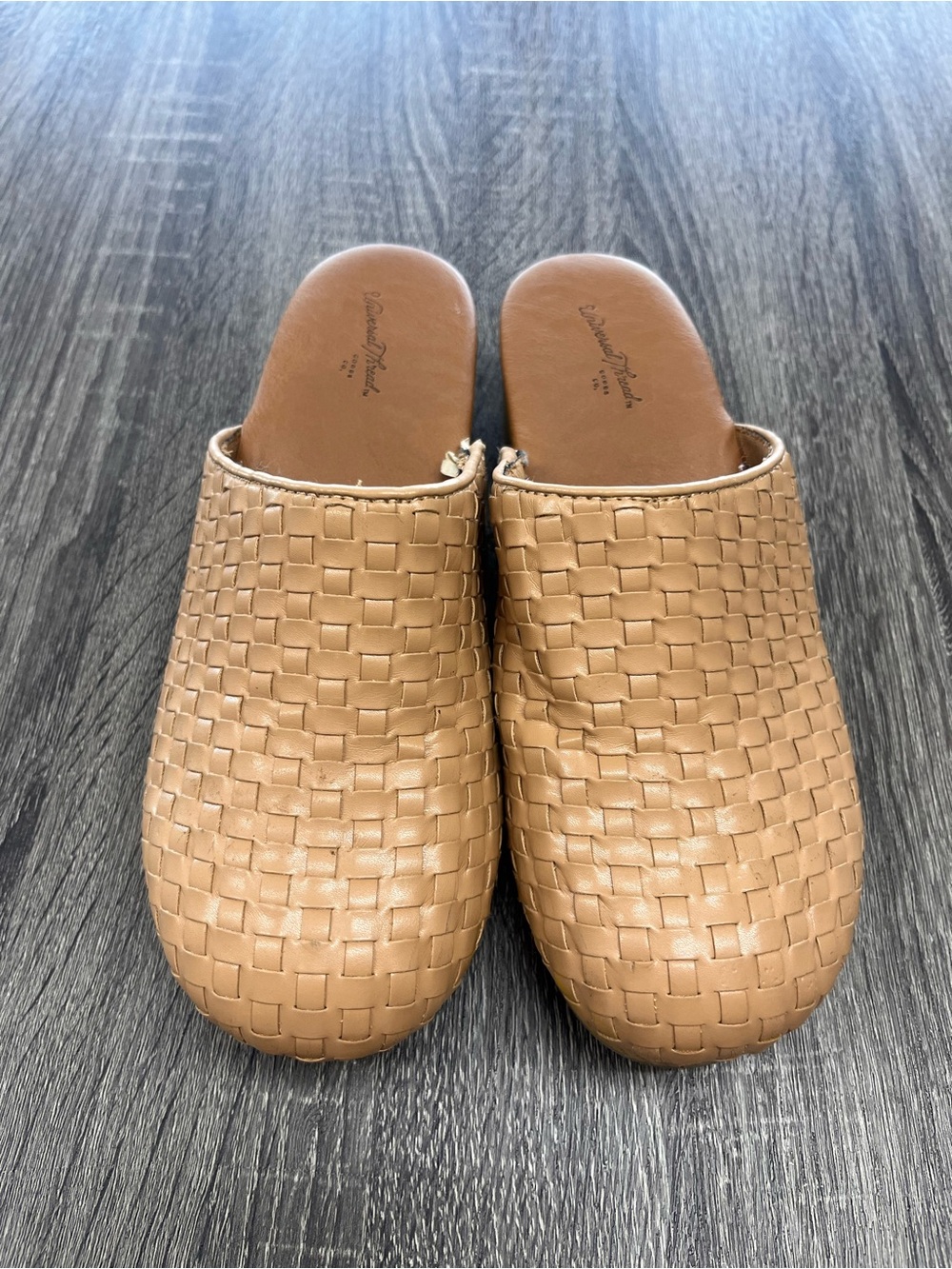 Universal Thread Woven Slip-On Mules in Tan